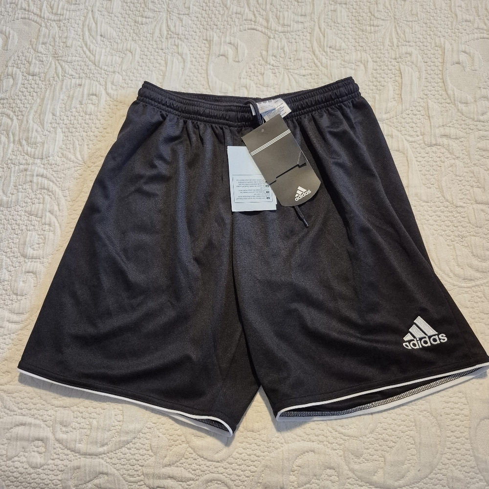 Adidas men's size Small black soccer shorts Parma II no liners NWT